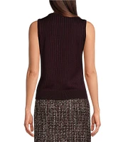 Calvin Klein Sleeveless Ribbed Sweater Knit Top