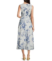 Calvin Klein Sleeveless V-Neck A-Line Midi Dress