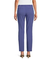 Calvin Klein Solid Lux Flat Front Slim Leg Pants