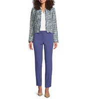Calvin Klein Solid Lux Flat Front Slim Leg Pants