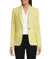 Calvin Klein Solid Lux Peak Lapel Collar One Button Jacket