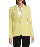 Calvin Klein Solid Lux Peak Lapel Collar One Button Jacket
