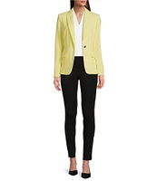 Calvin Klein Solid Lux Peak Lapel Collar One Button Jacket