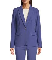 Calvin Klein Solid Lux Peak Lapel Collar One Button Jacket