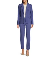 Calvin Klein Solid Lux Peak Lapel Collar One Button Jacket