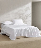 Calvin Klein Solid Washed Cotton Percale Sheet Set