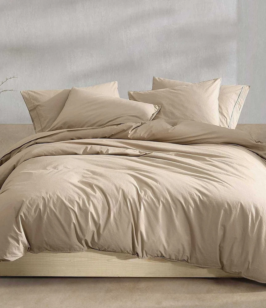 Calvin Klein Solid Washed Percale Comforter Mini Set