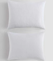 Calvin Klein Solid Washed Textured Cotton Jacquard Duvet Cover Mini Set