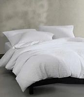 Calvin Klein Solid Washed Textured Cotton Jacquard Duvet Cover Mini Set