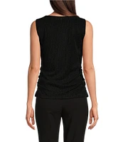 Calvin Klein Sparkle Rib Knit V-Neck Sleeveless Top