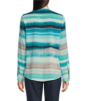 Calvin Klein Split Neck Roll Tab Button Front Blouse