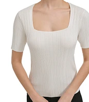 Calvin Klein Square Neckline Short Sleeve Tee