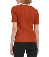 Calvin Klein Square Neckline Short Sleeve Tee