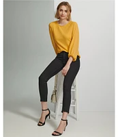 Calvin Klein Stretch Crew Neckline Long Sleeve Blouse