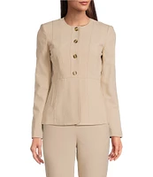 Calvin Klein Stretch Luxe Button Front Coordinating Tailored Jacket