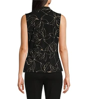 Calvin Klein Stretch Printed V Neckline Sleeveless Top