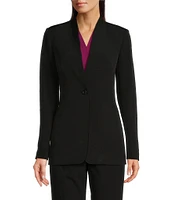 Calvin Klein Stretch V-Neck Long Sleeve Button Front Jacket