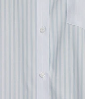 Calvin Klein Stripe Cotton Long Sleeve Button Front Shirt