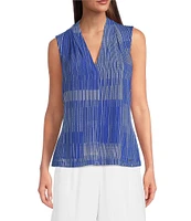 Calvin Klein Striped V-Neck Sleeveless Cami Top