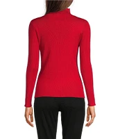 Calvin Klein Studded Mock Neck Long Sleeve Knit Top