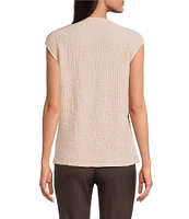 Calvin Klein Texture Knit Mock Neck Sleeveless Top