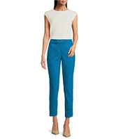 Calvin Klein Textured Crew Neck Cap Sleeve Blouse