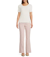 Calvin Klein Textured Crew Neck Short Sleeve Knit Sweater