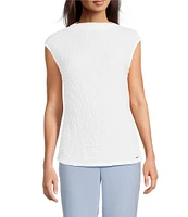 Calvin Klein Textured Mock Neck Sleeveless Top