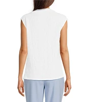 Calvin Klein Textured Mock Neck Sleeveless Top