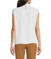 Calvin Klein Tie Neck Cap Sleeve Blouse