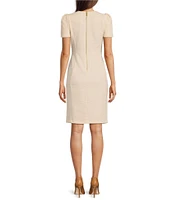 Calvin Klein Tweed Crew Neck Short Sleeve Sheath Dress
