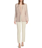 Calvin Klein Twill Long Sleeve Flap Pocket V-Neck Blazer