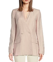 Calvin Klein Twill Long Sleeve Flap Pocket V-Neck Blazer