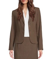 Calvin Klein Luxe Stretch 2 Button Notch Lapel Long Sleeve Blazer