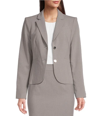 Calvin Klein Luxe Stretch 2 Button Notch Lapel Long Sleeve Blazer