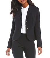 Calvin Klein Luxe Stretch 2 Button Notch Lapel Long Sleeve Blazer