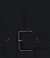 Calvin Klein V-Neck Short Sleeve Belted Dress