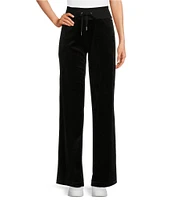 Calvin Klein Velour Wide Leg Ribbed Drawstring Waist Coordinating Pants