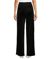 Calvin Klein Velour Wide Leg Ribbed Drawstring Waist Coordinating Pants