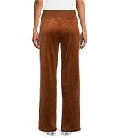 Calvin Klein Velour Wide Leg Ribbed Drawstring Waist Coordinating Pants