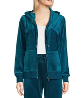 Calvin Klein Velour Zip Front Coordinating Hoodie Jacket