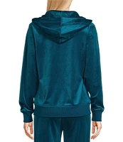 Calvin Klein Velour Zip Front Coordinating Hoodie Jacket