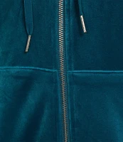 Calvin Klein Velour Zip Front Coordinating Hoodie Jacket