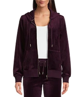 Calvin Klein Velour Zip Front Coordinating Hoodie Jacket