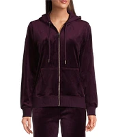 Calvin Klein Velour Zip Front Coordinating Hoodie Jacket