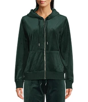 Calvin Klein Velour Zip Front Coordinating Hoodie Jacket