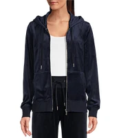 Calvin Klein Velour Zip Front Coordinating Hoodie Jacket