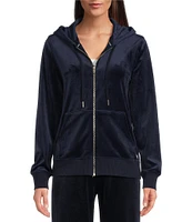 Calvin Klein Velour Zip Front Coordinating Hoodie Jacket