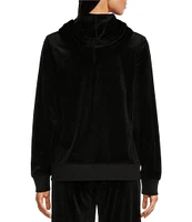 Calvin Klein Velour Zip Front Coordinating Hoodie Jacket