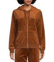 Calvin Klein Velour Zip Front Coordinating Hoodie Jacket